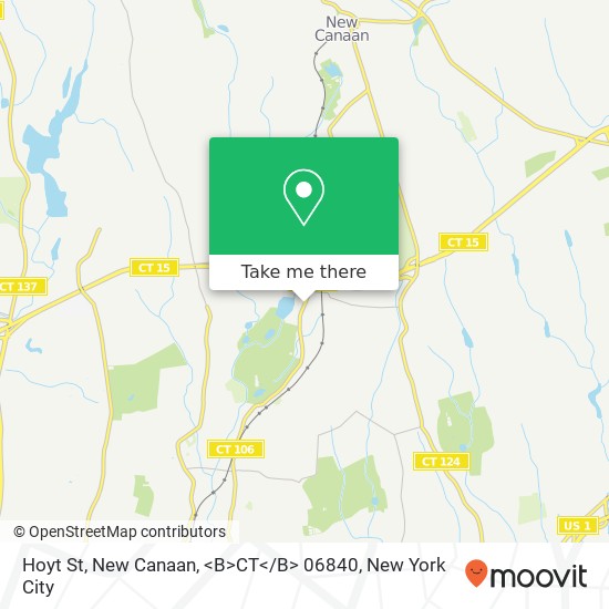 Mapa de Hoyt St, New Canaan, <B>CT< / B> 06840