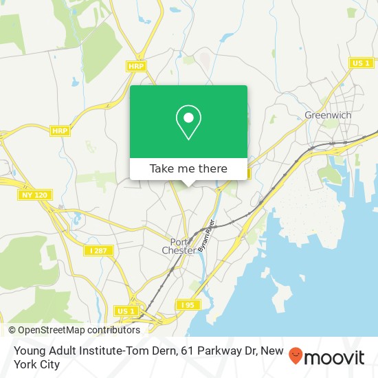 Mapa de Young Adult Institute-Tom Dern, 61 Parkway Dr