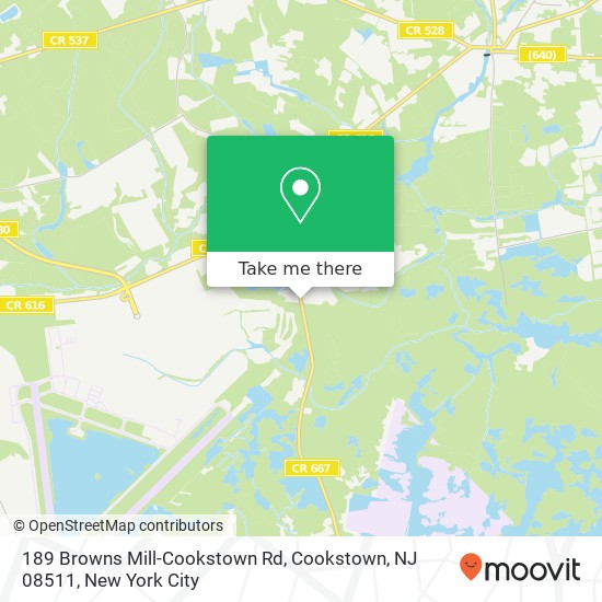 Mapa de 189 Browns Mill-Cookstown Rd, Cookstown, NJ 08511