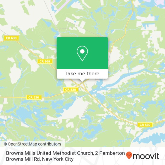 Mapa de Browns Mills United Methodist Church, 2 Pemberton Browns Mill Rd