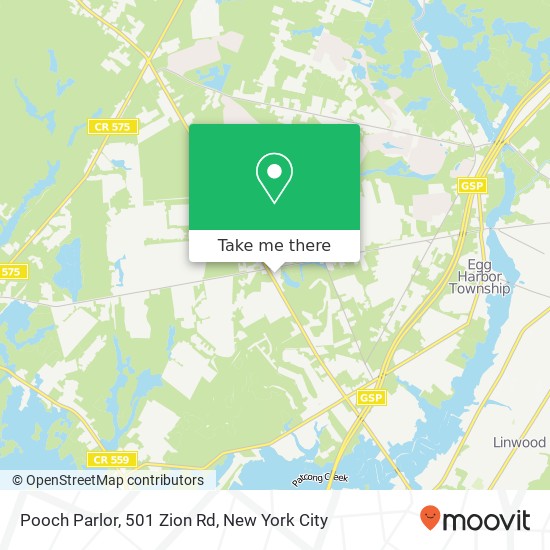 Mapa de Pooch Parlor, 501 Zion Rd