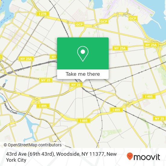 43rd Ave (69th 43rd), Woodside, NY 11377 map