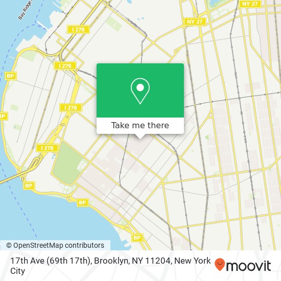 17th Ave (69th 17th), Brooklyn, NY 11204 map