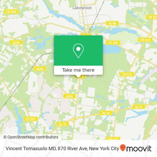 Mapa de Vincent Tomasuolo MD, 870 River Ave