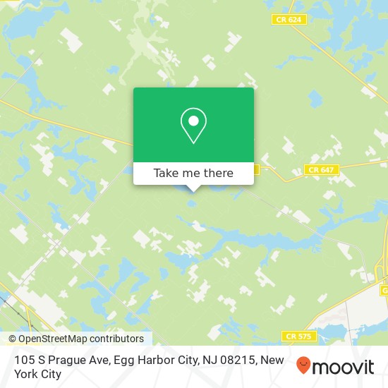 Mapa de 105 S Prague Ave, Egg Harbor City, NJ 08215