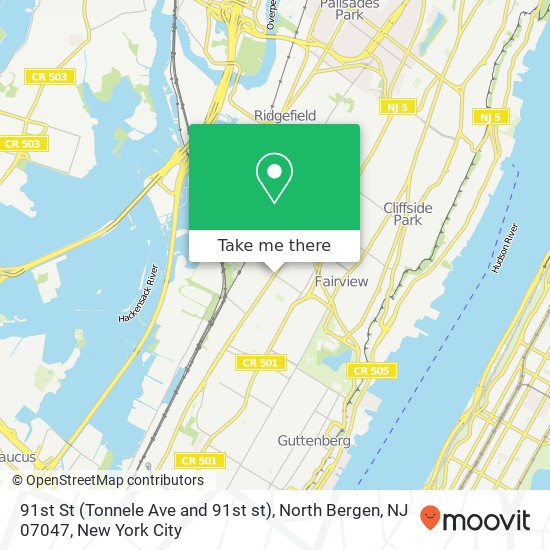 91st St (Tonnele Ave and 91st st), North Bergen, NJ 07047 map