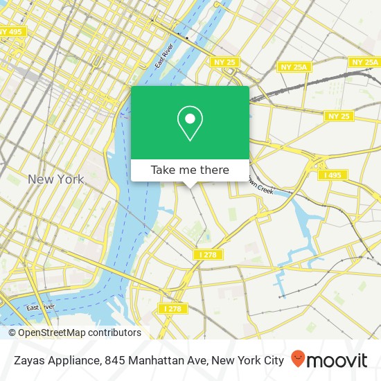 Zayas Appliance, 845 Manhattan Ave map