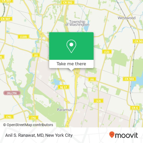 Mapa de Anil S. Ranawat, MD, 140 E Ridgewood Ave