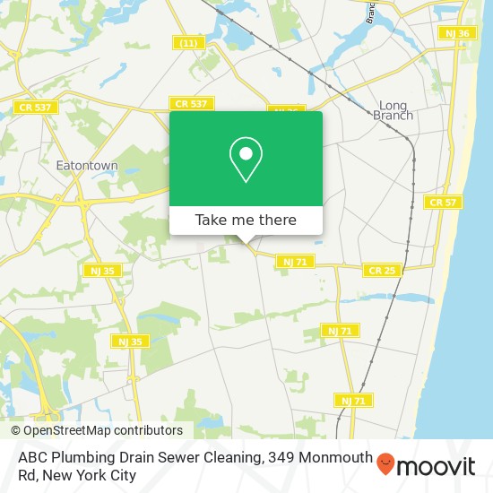 ABC Plumbing Drain Sewer Cleaning, 349 Monmouth Rd map