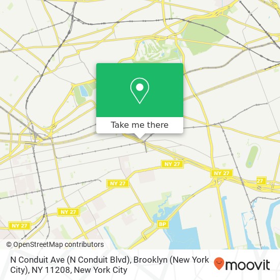 Mapa de N Conduit Ave (N Conduit Blvd), Brooklyn (New York City), NY 11208