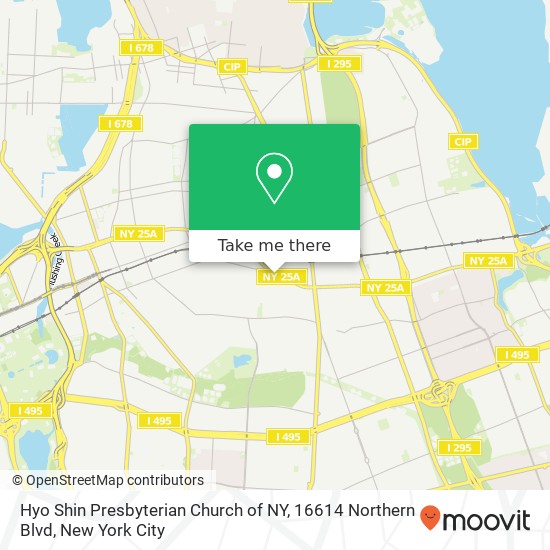 Mapa de Hyo Shin Presbyterian Church of NY, 16614 Northern Blvd