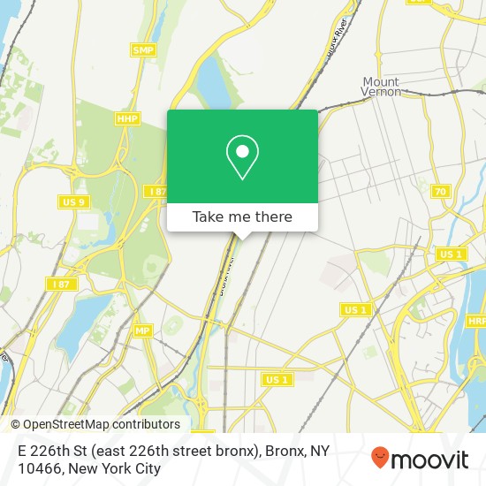 Mapa de E 226th St (east 226th street bronx), Bronx, NY 10466