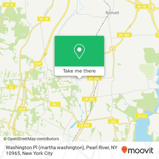 Mapa de Washington Pl (martha washington), Pearl River, NY 10965