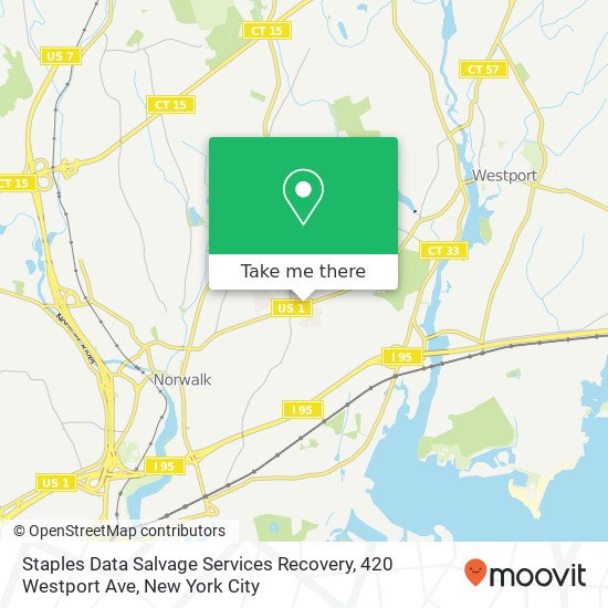 Mapa de Staples Data Salvage Services Recovery, 420 Westport Ave