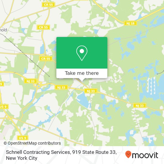 Mapa de Schnell Contracting Services, 919 State Route 33