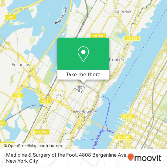 Mapa de Medicine & Surgery of the Foot, 4808 Bergenline Ave