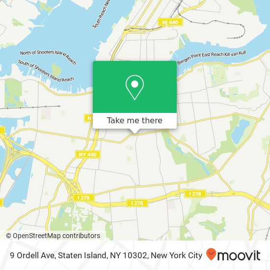 Mapa de 9 Ordell Ave, Staten Island, NY 10302