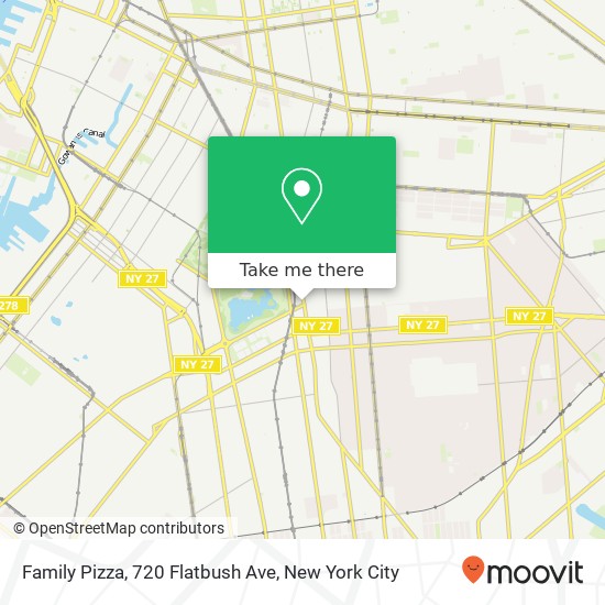 Mapa de Family Pizza, 720 Flatbush Ave