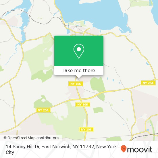 Mapa de 14 Sunny Hill Dr, East Norwich, NY 11732