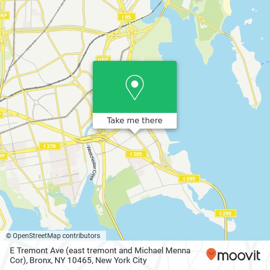 Mapa de E Tremont Ave (east tremont and Michael Menna Cor), Bronx, NY 10465