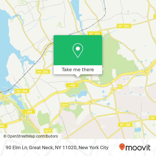 Mapa de 90 Elm Ln, Great Neck, NY 11020