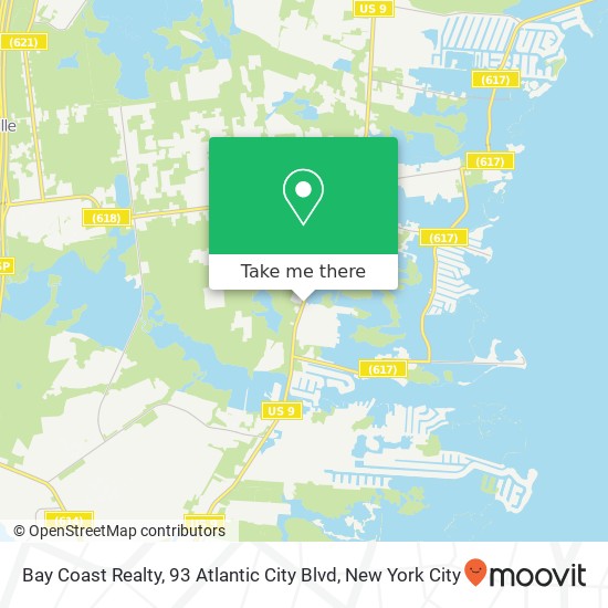 Mapa de Bay Coast Realty, 93 Atlantic City Blvd
