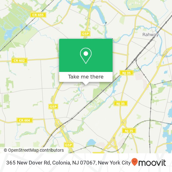 Mapa de 365 New Dover Rd, Colonia, NJ 07067