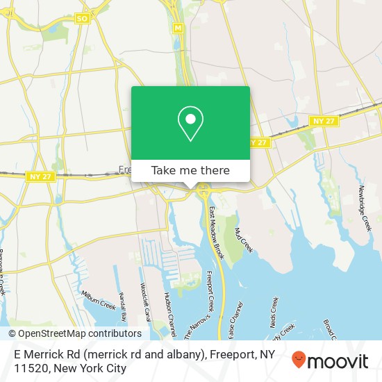 Mapa de E Merrick Rd (merrick rd and albany), Freeport, NY 11520