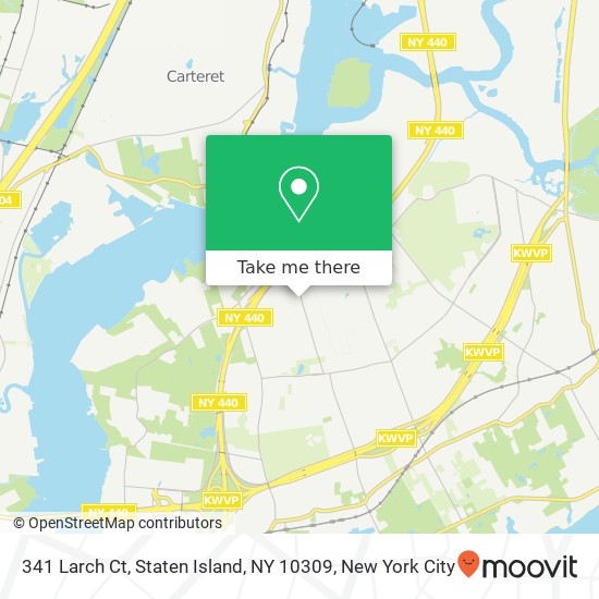 Mapa de 341 Larch Ct, Staten Island, NY 10309