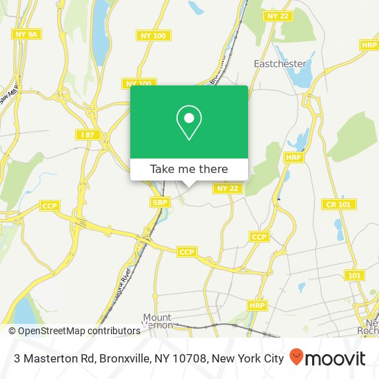 Mapa de 3 Masterton Rd, Bronxville, NY 10708