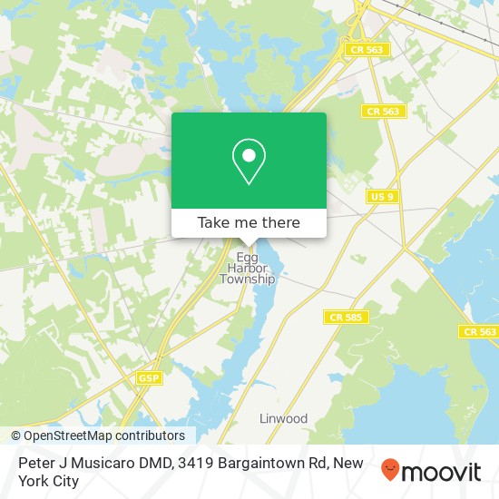 Mapa de Peter J Musicaro DMD, 3419 Bargaintown Rd