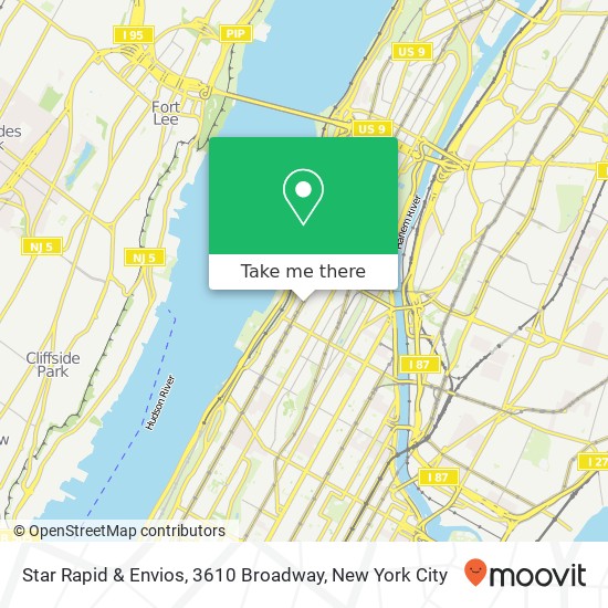 Mapa de Star Rapid & Envios, 3610 Broadway