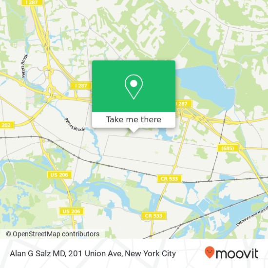 Mapa de Alan G Salz MD, 201 Union Ave