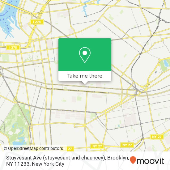 Mapa de Stuyvesant Ave (stuyvesant and chauncey), Brooklyn, NY 11233