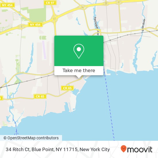 Mapa de 34 Ritch Ct, Blue Point, NY 11715