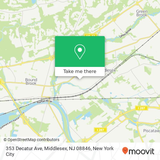 Mapa de 353 Decatur Ave, Middlesex, NJ 08846