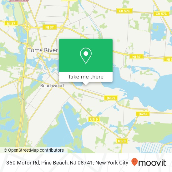 Mapa de 350 Motor Rd, Pine Beach, NJ 08741