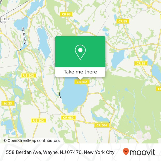 Mapa de 558 Berdan Ave, Wayne, NJ 07470