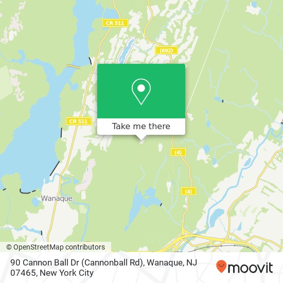 Mapa de 90 Cannon Ball Dr (Cannonball Rd), Wanaque, NJ 07465