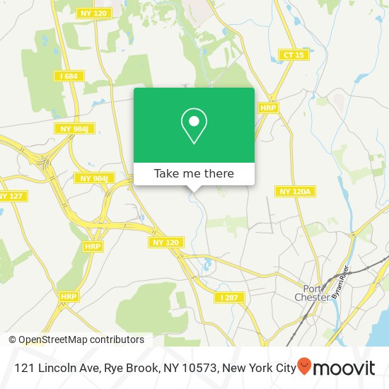 Mapa de 121 Lincoln Ave, Rye Brook, NY 10573