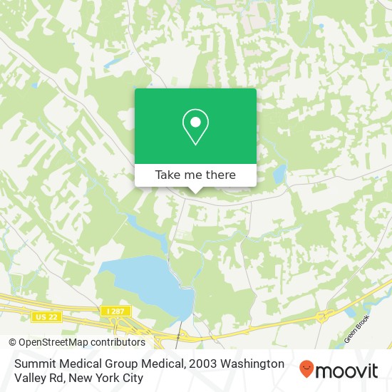 Summit Medical Group Medical, 2003 Washington Valley Rd map