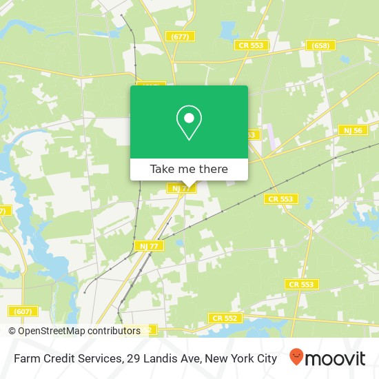 Mapa de Farm Credit Services, 29 Landis Ave