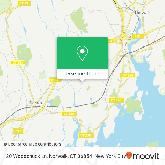 Mapa de 20 Woodchuck Ln, Norwalk, CT 06854
