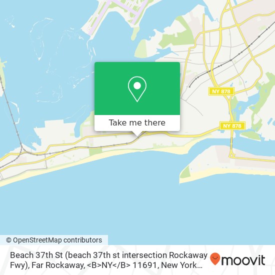 Mapa de Beach 37th St (beach 37th st intersection Rockaway Fwy), Far Rockaway, <B>NY< / B> 11691