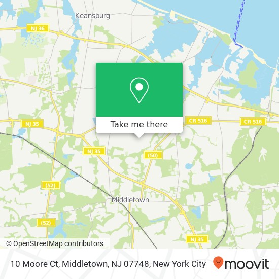 Mapa de 10 Moore Ct, Middletown, NJ 07748