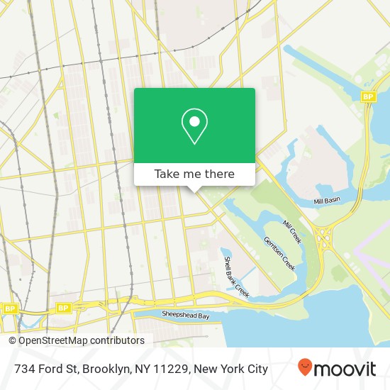 Mapa de 734 Ford St, Brooklyn, NY 11229