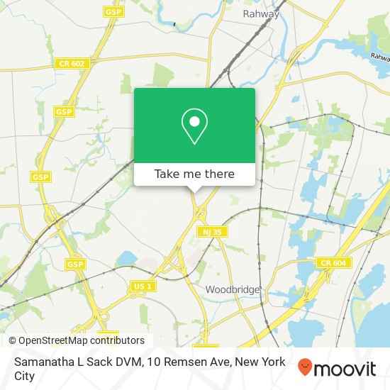 Mapa de Samanatha L Sack DVM, 10 Remsen Ave