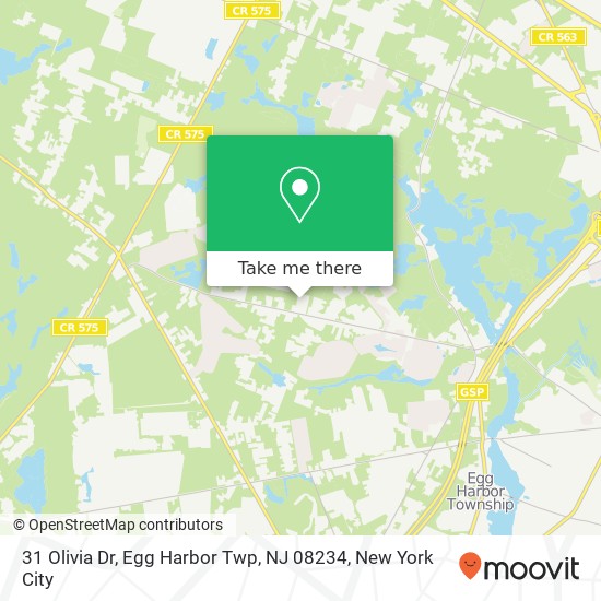 Mapa de 31 Olivia Dr, Egg Harbor Twp, NJ 08234