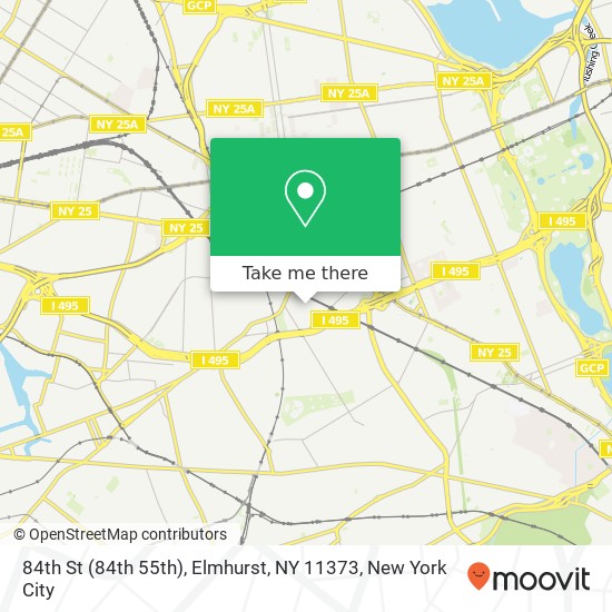 Mapa de 84th St (84th 55th), Elmhurst, NY 11373