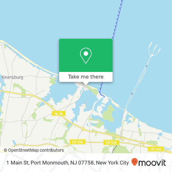 Mapa de 1 Main St, Port Monmouth, NJ 07758